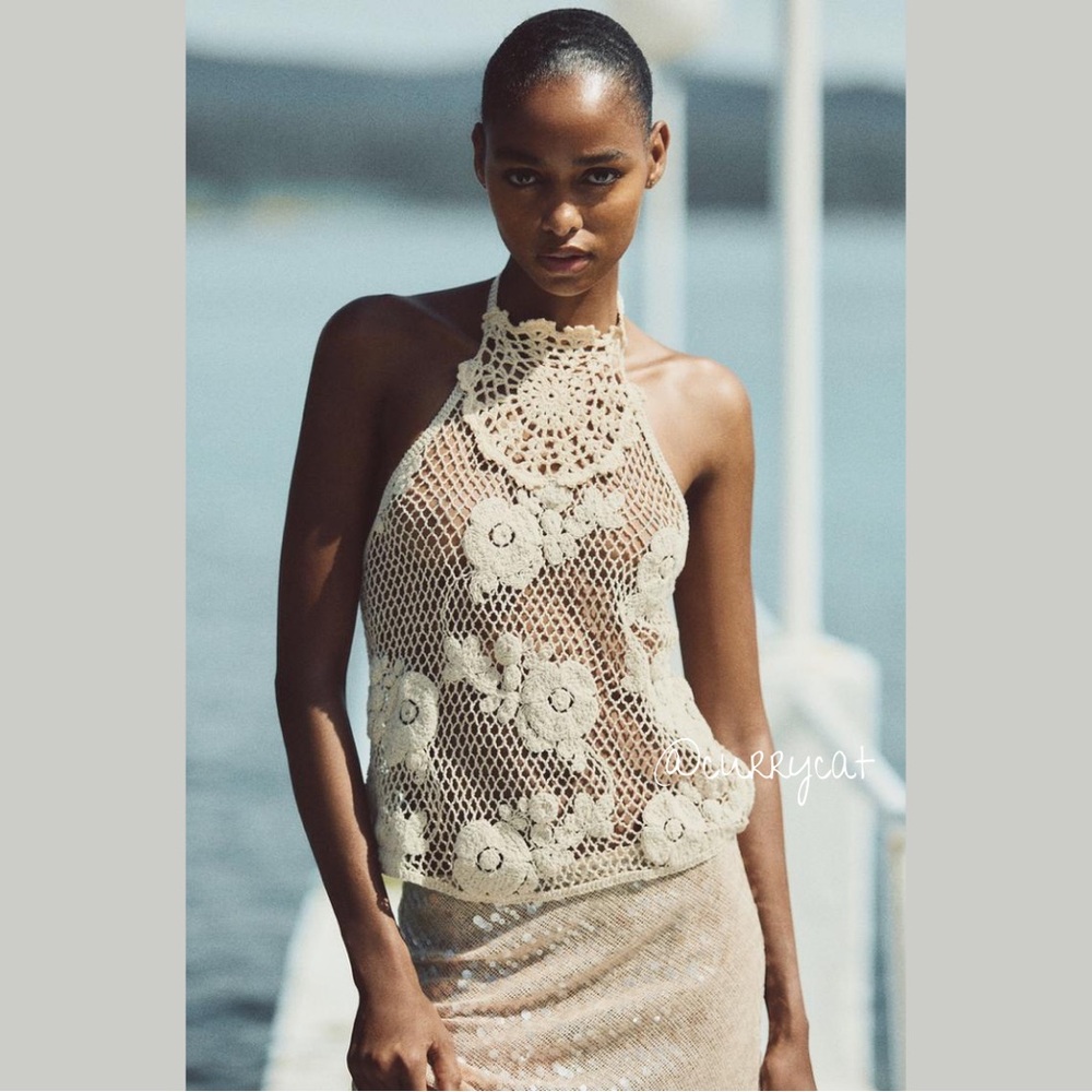 Zara Crochet Halter Top